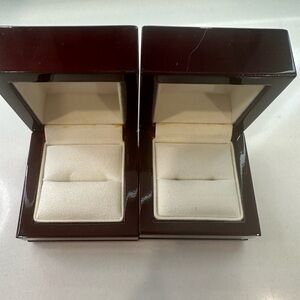 Two Wooden Boxes for rings - Mahogany color - High Quality Jewelry Box